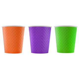 EM80-280-0479 Papierbecher Waffle Color Mix 250&nbsp;ml