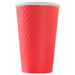 EM90-530-6810 Papierbecher Waffle Red 400 ml