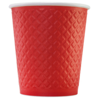 EM80-280-0477 Papierbecher Waffle Red 250&nbsp;ml