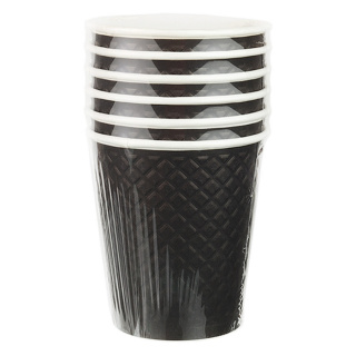 EM80-280-6-0478 Papierbecher Waffle Black 250&nbsp;ml