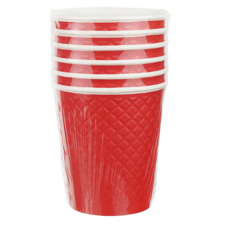 EM80-280-6-0477 Papierbecher Waffle Red 250&nbsp;ml