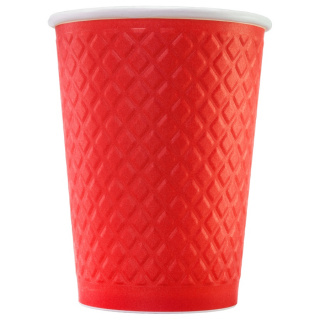 EM90-430-0481 Papierbecher Waffle Red 300&nbsp;ml